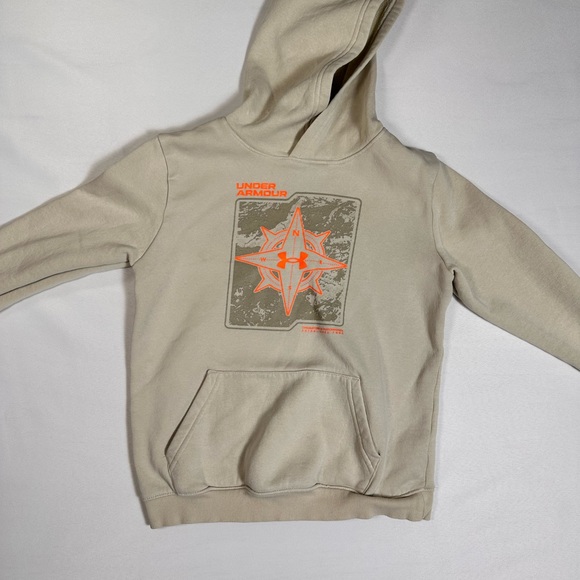 Under Armour Other - Under Armour Kids' Tan Hoodie with Orange Design